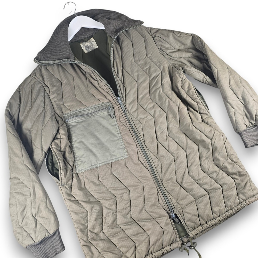 H Winnen German Military Quilted Liner Jacket Mens Size 8 Olive Ripstop 1994